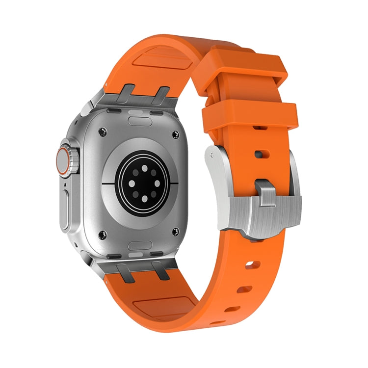 AP Silicone Watch Band For Apple Watch SE 40mm(Silver Orange) - Watch Bands by PMC TechLife | Online Shopping South Africa | PMC TechLife