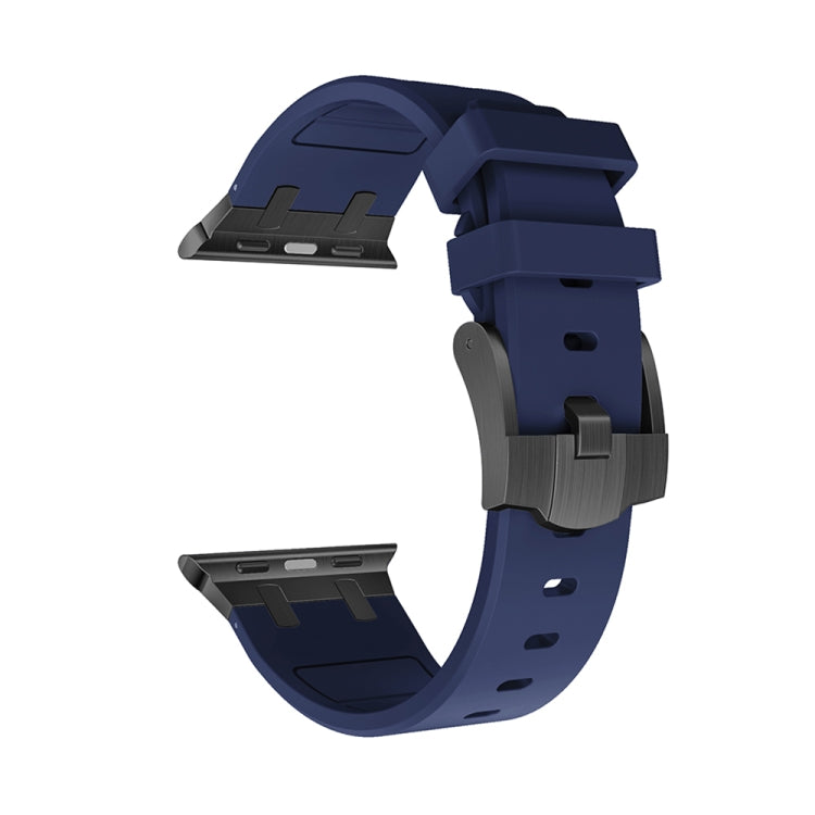 AP Silicone Watch Band For Apple Watch SE 44mm(Black Blue) - Watch Bands by PMC TechLife | Online Shopping South Africa | PMC TechLife
