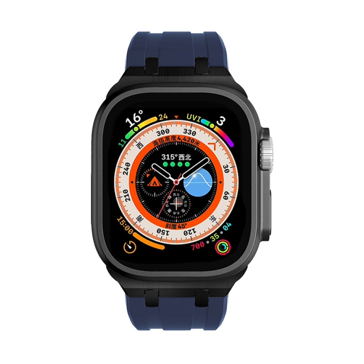 AP Silicone Watch Band For Apple Watch SE 44mm(Black Blue) - Watch Bands by PMC TechLife | Online Shopping South Africa | PMC TechLife