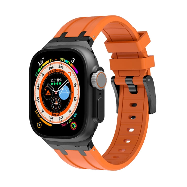 AP Silicone Watch Band For Apple Watch SE 44mm(Black Orange) - Watch Bands by PMC TechLife | Online Shopping South Africa | PMC TechLife