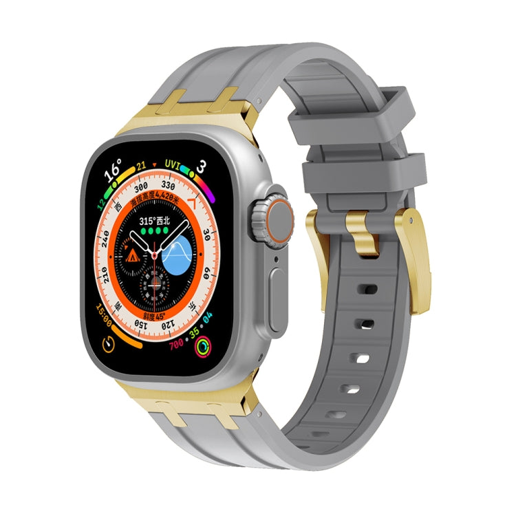 AP Silicone Watch Band For Apple Watch SE 44mm(Gold Grey) - Watch Bands by PMC TechLife | Online Shopping South Africa | PMC TechLife