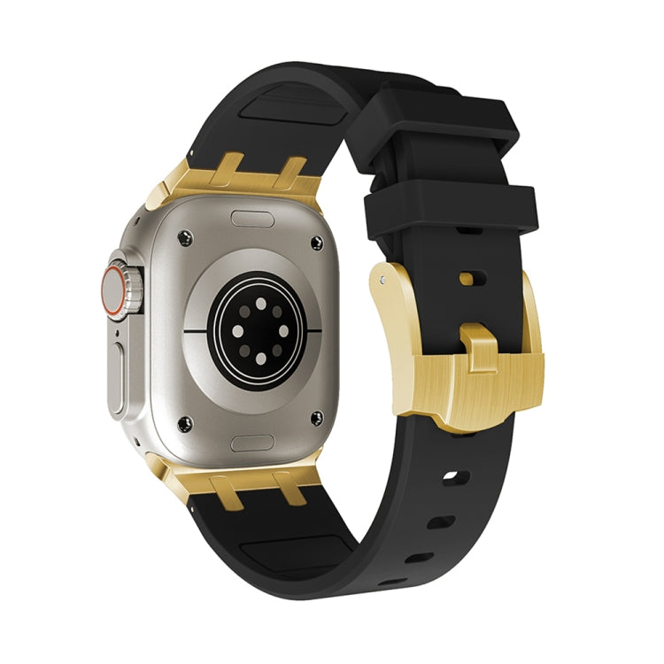 AP Silicone Watch Band For Apple Watch 6 44mm(Gold Black) - Watch Bands by PMC TechLife | Online Shopping South Africa | PMC TechLife