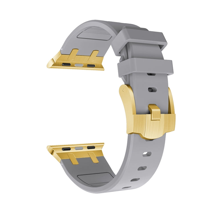 AP Silicone Watch Band For Apple Watch 6 44mm(Gold Grey) - Watch Bands by PMC TechLife | Online Shopping South Africa | PMC TechLife