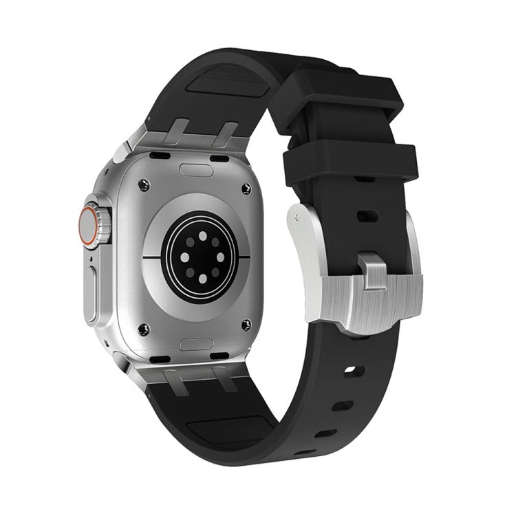 AP Silicone Watch Band For Apple Watch 5 44mm(Silver Black) - Watch Bands by PMC TechLife | Online Shopping South Africa | PMC TechLife