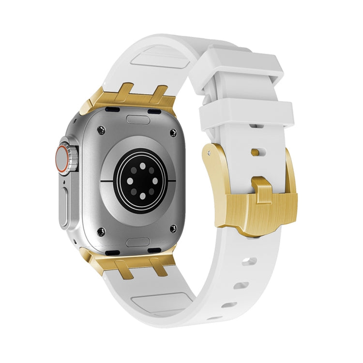 AP Silicone Watch Band For Apple Watch 5 44mm(Gold White) - Watch Bands by PMC TechLife | Online Shopping South Africa | PMC TechLife