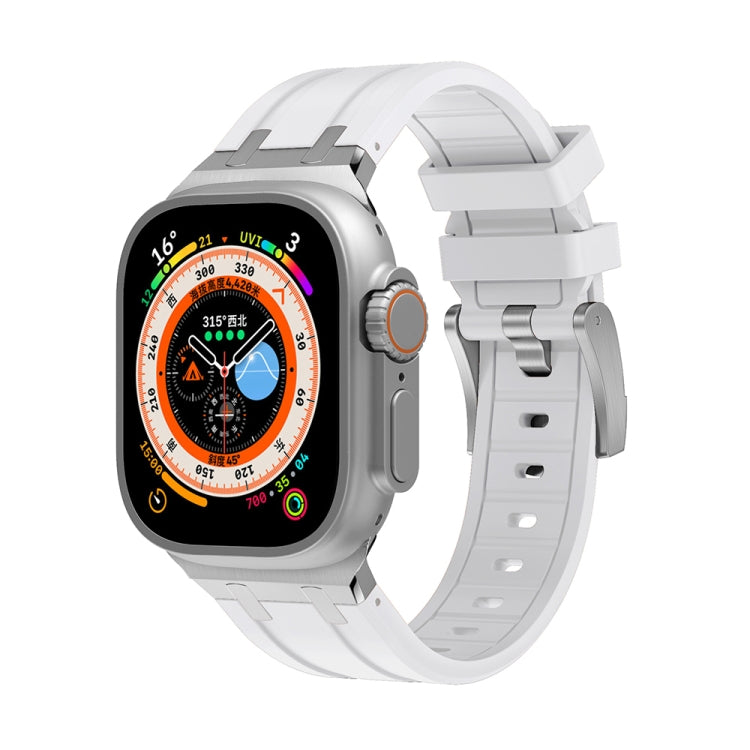 AP Silicone Watch Band For Apple Watch 5 44mm(Silver White) - Watch Bands by PMC TechLife | Online Shopping South Africa | PMC TechLife