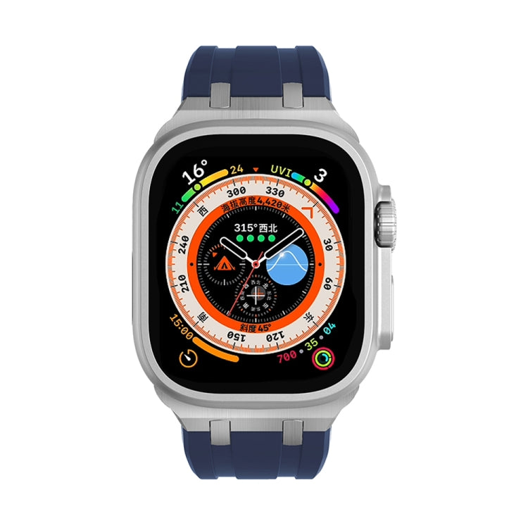 AP Silicone Watch Band For Apple Watch 4 40mm(Silver Blue) - Watch Bands by PMC TechLife | Online Shopping South Africa | PMC TechLife