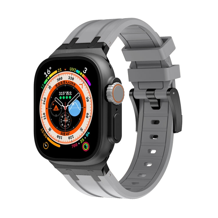 AP Silicone Watch Band For Apple Watch 4 40mm(Black Grey) - Watch Bands by PMC TechLife | Online Shopping South Africa | PMC TechLife