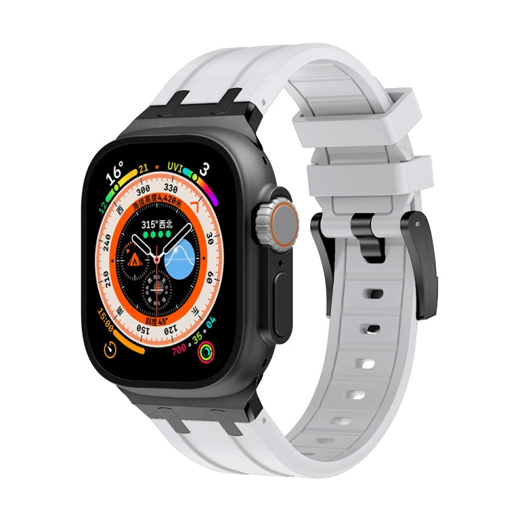 AP Silicone Watch Band For Apple Watch 4 40mm(Black White) - Watch Bands by PMC TechLife | Online Shopping South Africa | PMC TechLife