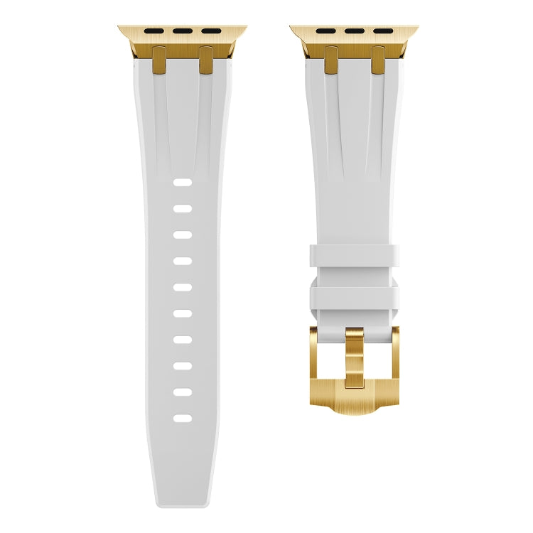 AP Silicone Watch Band For Apple Watch 4 40mm(Gold White) - Watch Bands by PMC TechLife | Online Shopping South Africa | PMC TechLife