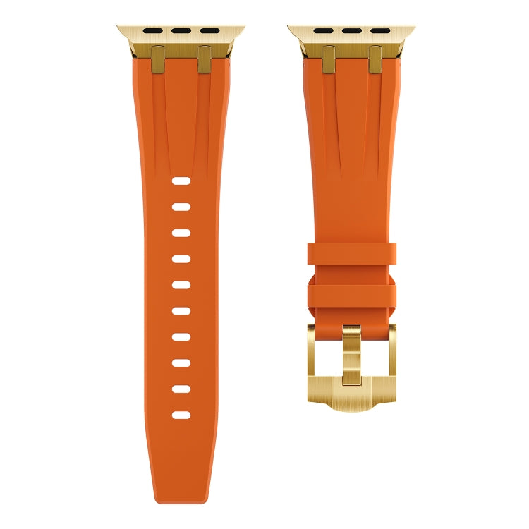 AP Silicone Watch Band For Apple Watch 3 38mm(Gold Orange) - Watch Bands by PMC TechLife | Online Shopping South Africa | PMC TechLife