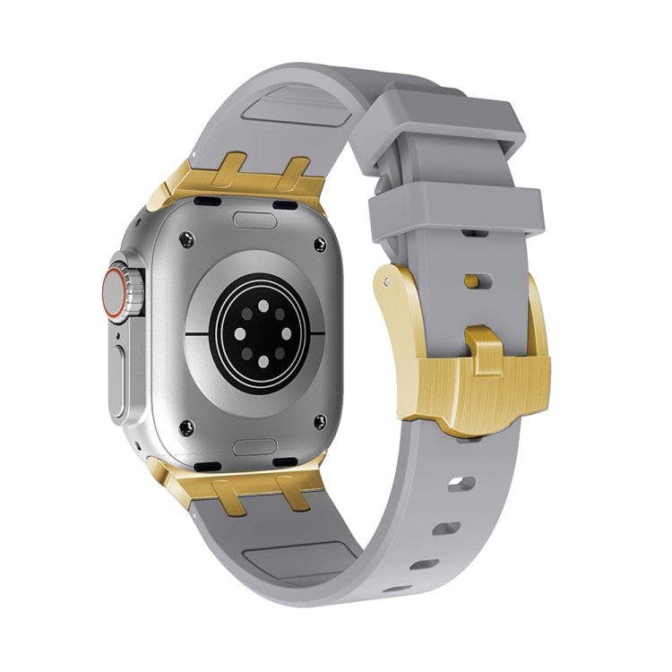AP Silicone Watch Band For Apple Watch 3 42mm(Gold Grey) - Watch Bands by PMC TechLife | Online Shopping South Africa | PMC TechLife