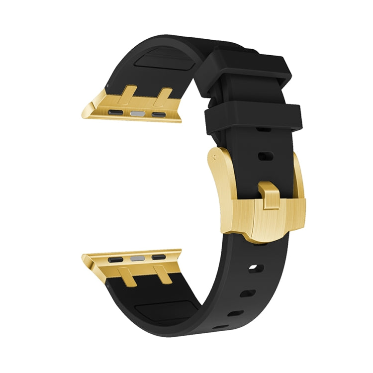 AP Silicone Watch Band For Apple Watch 2 38mm(Gold Black) - Watch Bands by PMC TechLife | Online Shopping South Africa | PMC TechLife