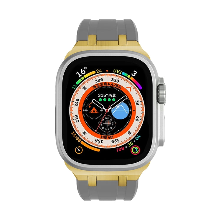 AP Silicone Watch Band For Apple Watch 2 38mm(Gold Grey) - Watch Bands by PMC TechLife | Online Shopping South Africa | PMC TechLife