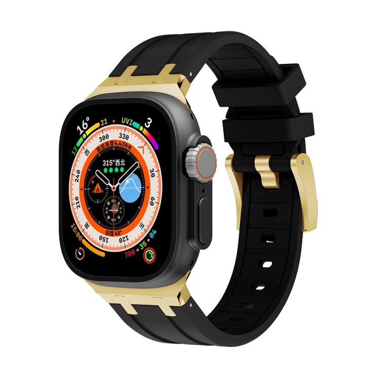 AP Silicone Watch Band For Apple Watch 2 42mm(Gold Black) - Watch Bands by PMC TechLife | Online Shopping South Africa | PMC TechLife