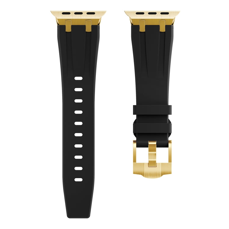 AP Silicone Watch Band For Apple Watch 2 42mm(Gold Black) - Watch Bands by PMC TechLife | Online Shopping South Africa | PMC TechLife