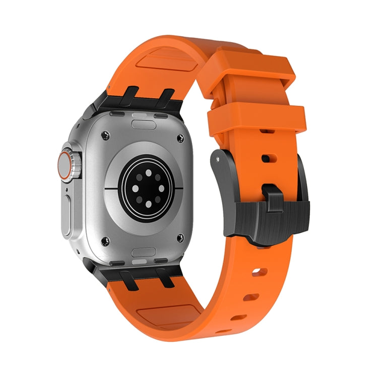 AP Silicone Watch Band For Apple Watch 38mm(Black Orange) - Watch Bands by PMC TechLife | Online Shopping South Africa | PMC TechLife