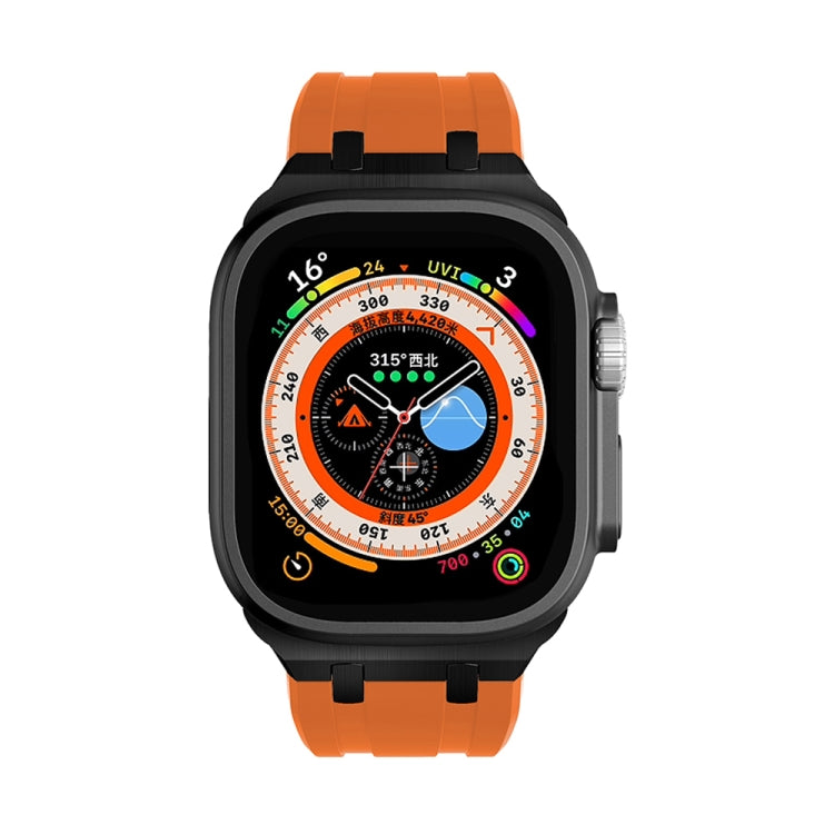 AP Silicone Watch Band For Apple Watch 38mm(Black Orange) - Watch Bands by PMC TechLife | Online Shopping South Africa | PMC TechLife