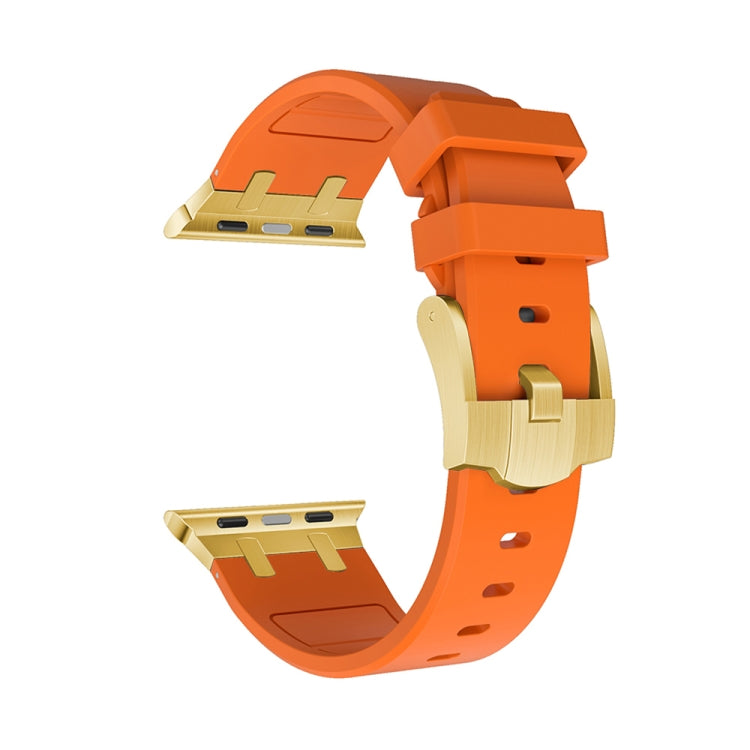 AP Silicone Watch Band For Apple Watch 38mm(Gold Orange) - Watch Bands by PMC TechLife | Online Shopping South Africa | PMC TechLife