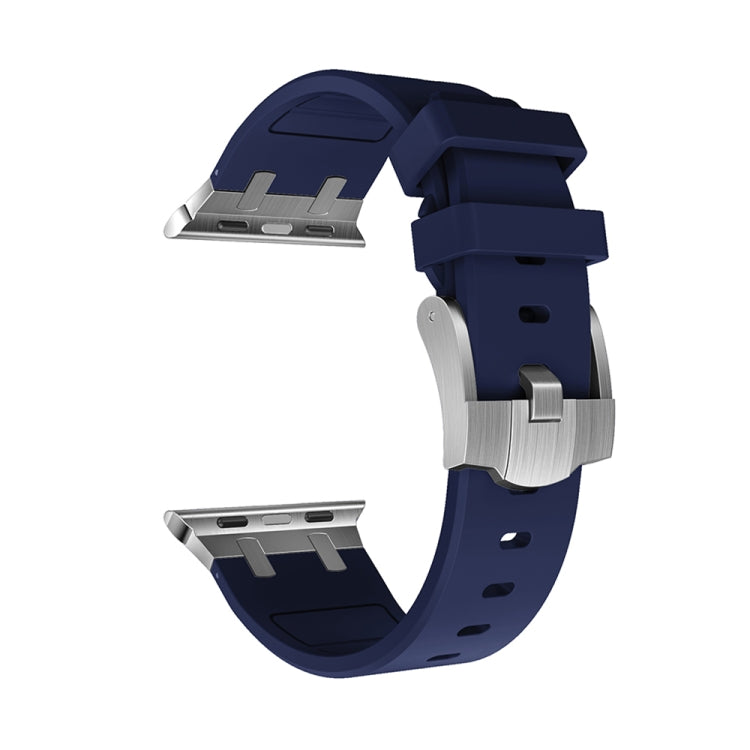 AP Silicone Watch Band For Apple Watch 42mm(Silver Blue) - Watch Bands by PMC TechLife | Online Shopping South Africa | PMC TechLife
