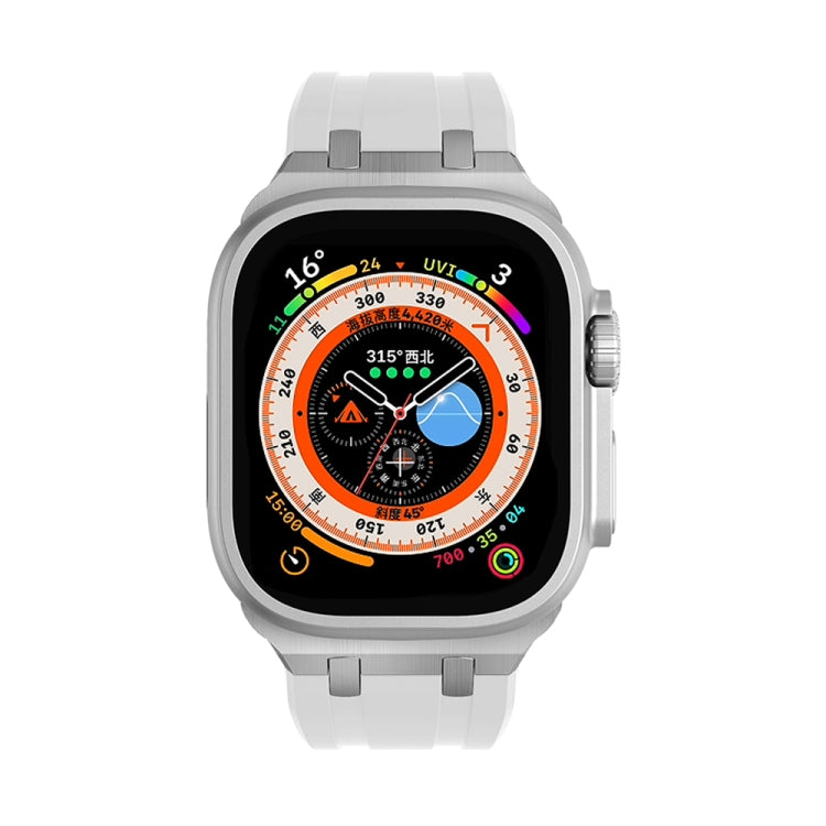 AP Silicone Watch Band For Apple Watch 42mm(Silver White) - Watch Bands by PMC TechLife | Online Shopping South Africa | PMC TechLife