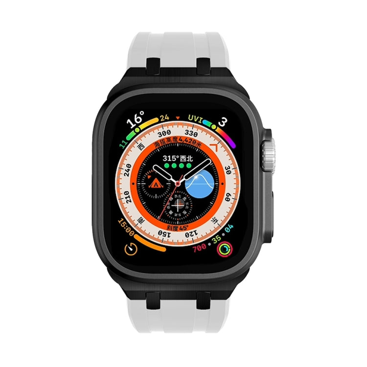 AP Silicone Watch Band For Apple Watch SE 2023 44mm(Black White) - Watch Bands by PMC TechLife | Online Shopping South Africa | PMC TechLife