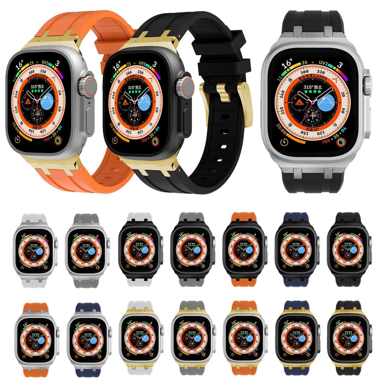 AP Silicone Watch Band For Apple Watch 4 44mm(Gold Blue) - Watch Bands by PMC TechLife | Online Shopping South Africa | PMC TechLife