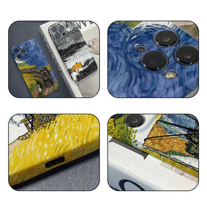 For iPhone 14 Plus Precise Hole Oil Painting Pattern PC Phone Case(Train) - iPhone 14 Plus Cases by PMC Jewellery | Online Shopping South Africa | PMC Jewellery