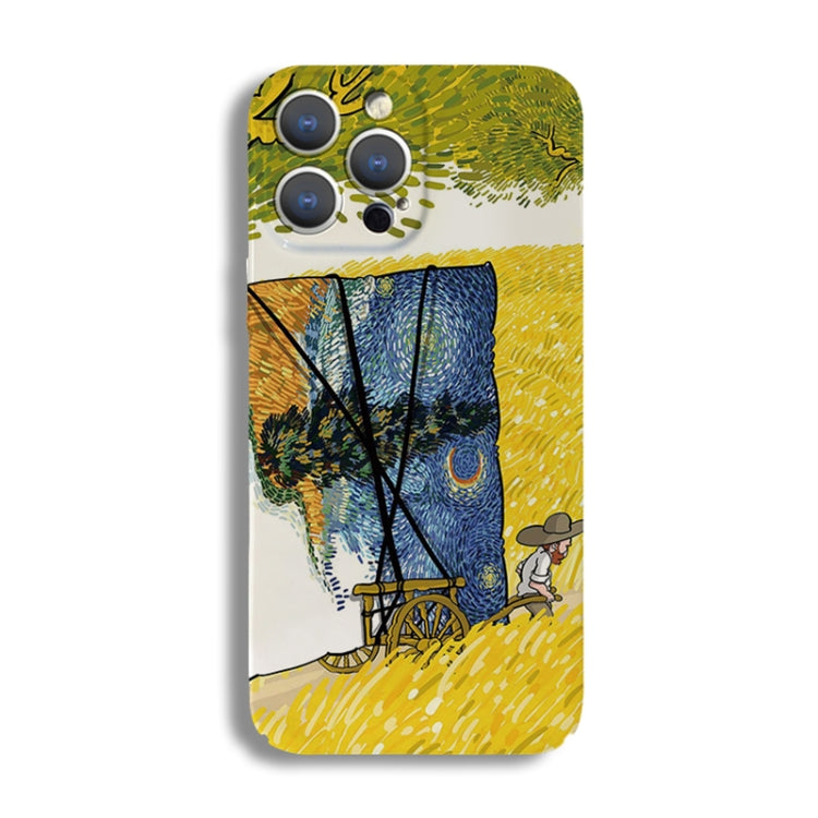 For iPhone 14 Pro Precise Hole Oil Painting Pattern PC Phone Case(Handcart) - iPhone 14 Pro Cases by PMC TechLife | Online Shopping South Africa | PMC TechLife