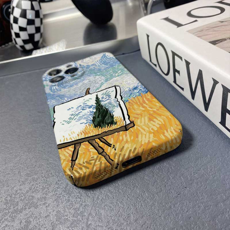 For iPhone 14 Pro Max Precise Hole Oil Painting Pattern PC Phone Case(Landscape Painting) - iPhone 14 Pro Max Cases by PMC TechLife | Online Shopping South Africa | PMC TechLife