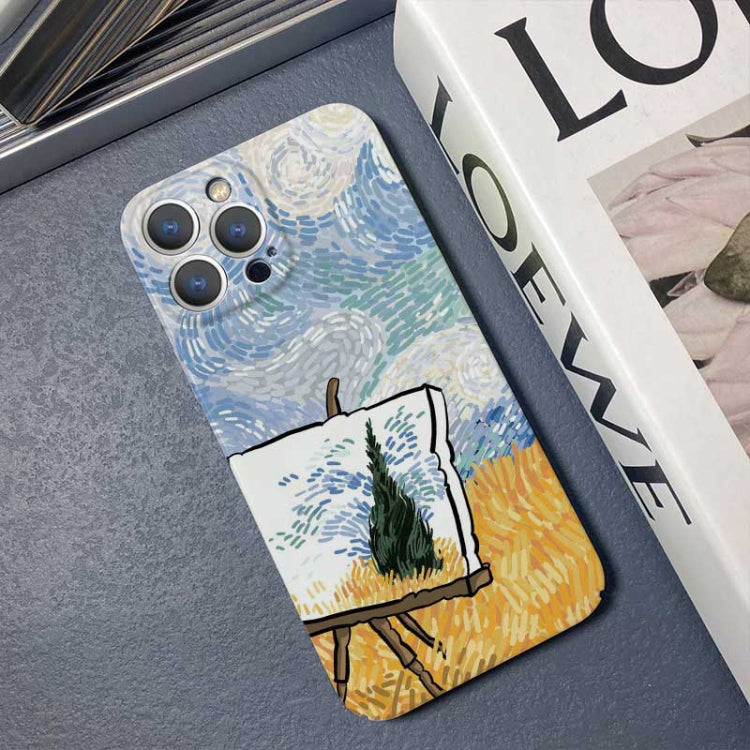 For iPhone 11 Pro Precise Hole Oil Painting Pattern PC Phone Case(Landscape Painting) - iPhone 11 Pro Cases by PMC TechLife | Online Shopping South Africa | PMC TechLife