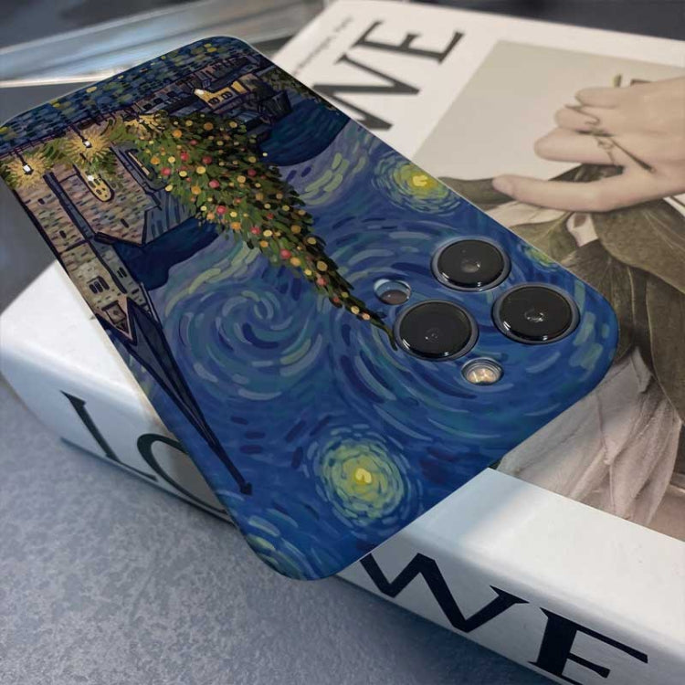 For iPhone X / XS Precise Hole Oil Painting Pattern PC Phone Case(Boating) - More iPhone Cases by PMC TechLife | Online Shopping South Africa | PMC TechLife