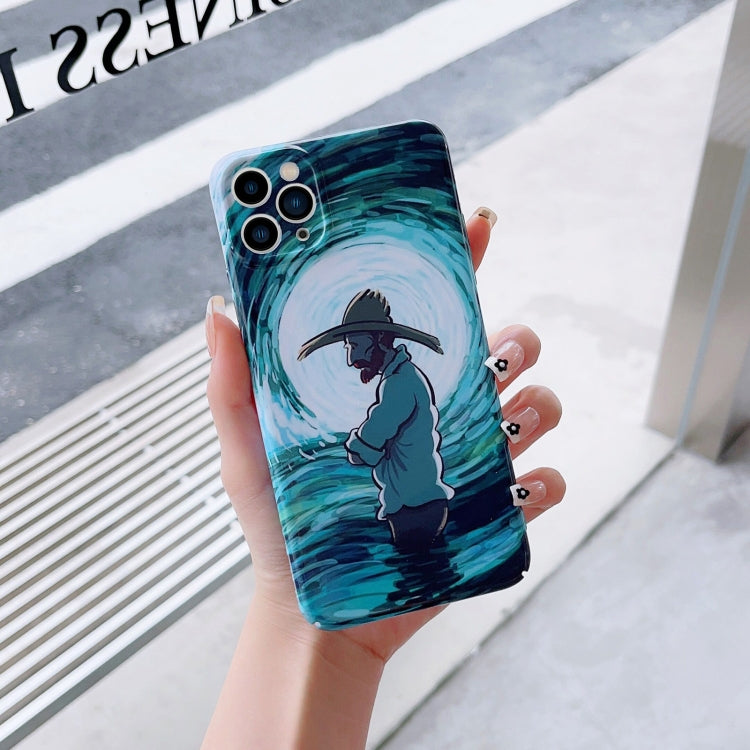 For iPhone 11 Pro Precise Hole Oil Painting Pattern PC Phone Case(Thinker) - iPhone 11 Pro Cases by PMC TechLife | Online Shopping South Africa | PMC TechLife