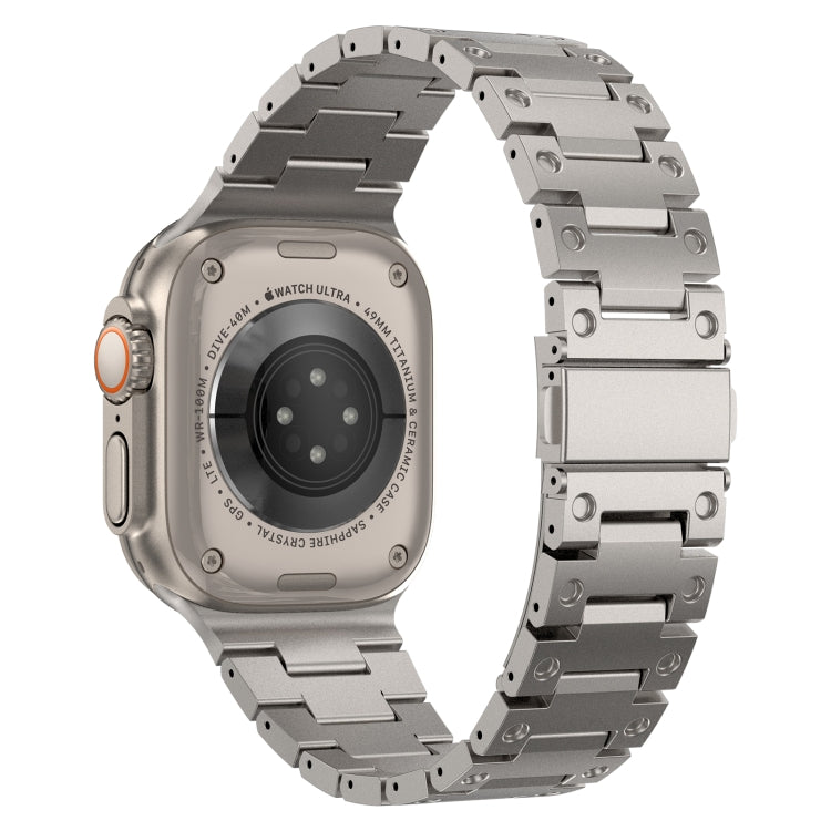 Double Rows Metal Watch Band For Apple Watch Ultra 49mm(Titanium) - Watch Bands by PMC TechLife | Online Shopping South Africa | PMC TechLife