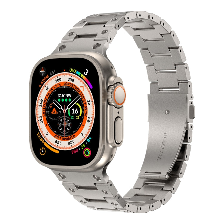 Double Rows Metal Watch Band For Apple Watch SE 2022 40mm(Titanium) - Watch Bands by PMC TechLife | Online Shopping South Africa | PMC TechLife
