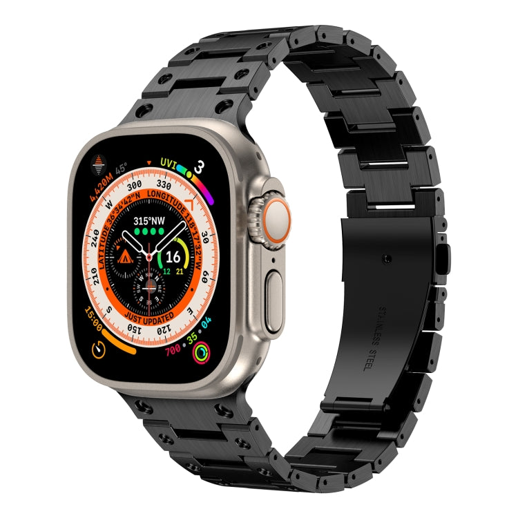 Double Rows Metal Watch Band For Apple Watch SE 44mm(Black) - Watch Bands by PMC TechLife | Online Shopping South Africa | PMC TechLife