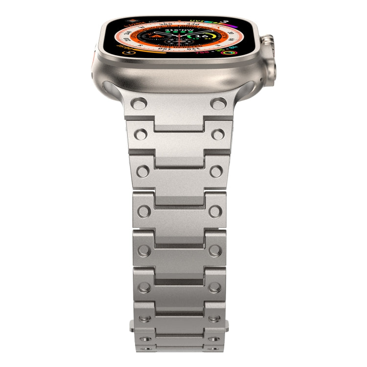 Double Rows Metal Watch Band For Apple Watch 3 42mm(Titanium) - Watch Bands by PMC TechLife | Online Shopping South Africa | PMC TechLife