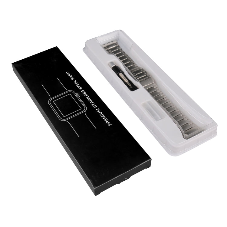 Double Rows Metal Watch Band For Apple Watch 7 45mm(Black) - Watch Bands by PMC TechLife | Online Shopping South Africa | PMC TechLife