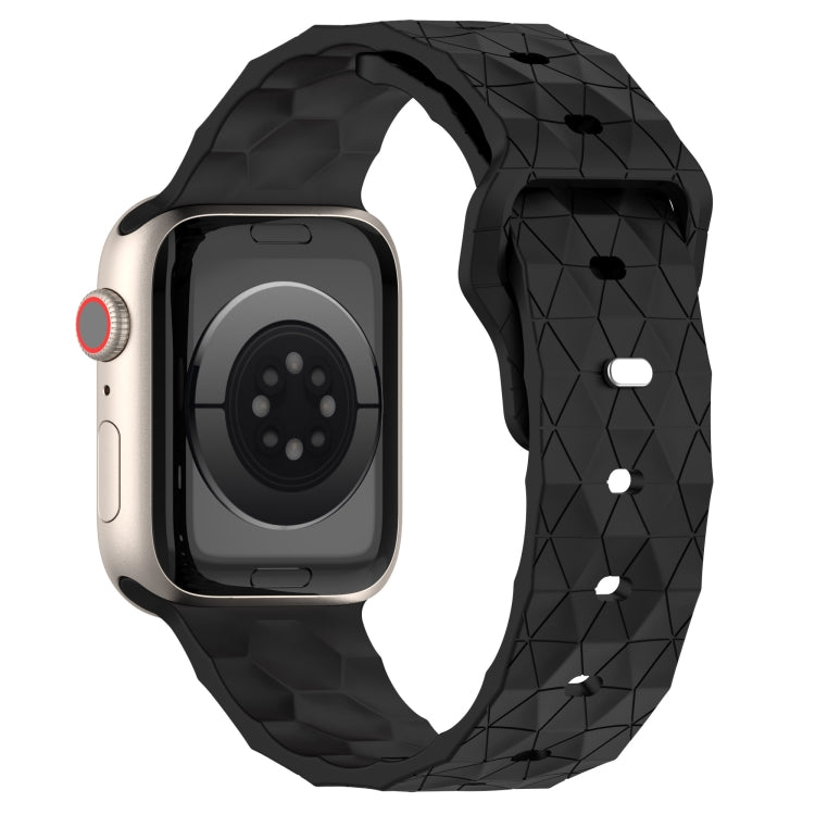 Football Texture Silicone Watch Band For Apple Watch 8 45mm(Black) - Watch Bands by PMC TechLife | Online Shopping South Africa | PMC TechLife