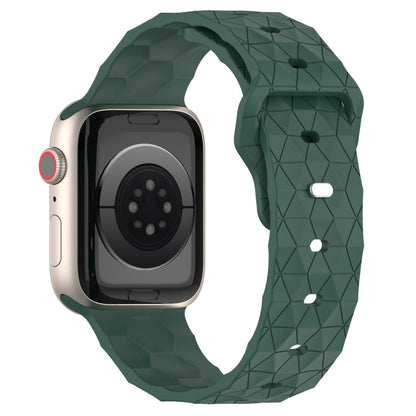 Football Texture Silicone Watch Band For Apple Watch 8 45mm(Pine Green) - Watch Bands by PMC Jewellery | Online Shopping South Africa | PMC Jewellery