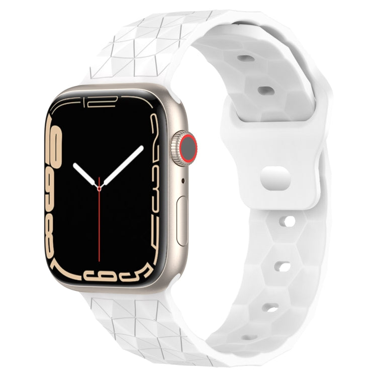 Football Texture Silicone Watch Band For Apple Watch 7 41mm(White) - Watch Bands by PMC TechLife | Online Shopping South Africa | PMC TechLife
