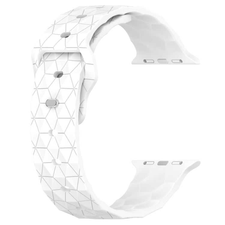 Football Texture Silicone Watch Band For Apple Watch 7 45mm(White) - Watch Bands by PMC TechLife | Online Shopping South Africa | PMC TechLife