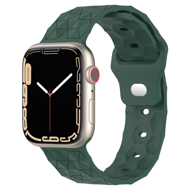 Football Texture Silicone Watch Band For Apple Watch SE 2022 44mm(Pine Green) - Watch Bands by PMC Jewellery | Online Shopping South Africa | PMC Jewellery