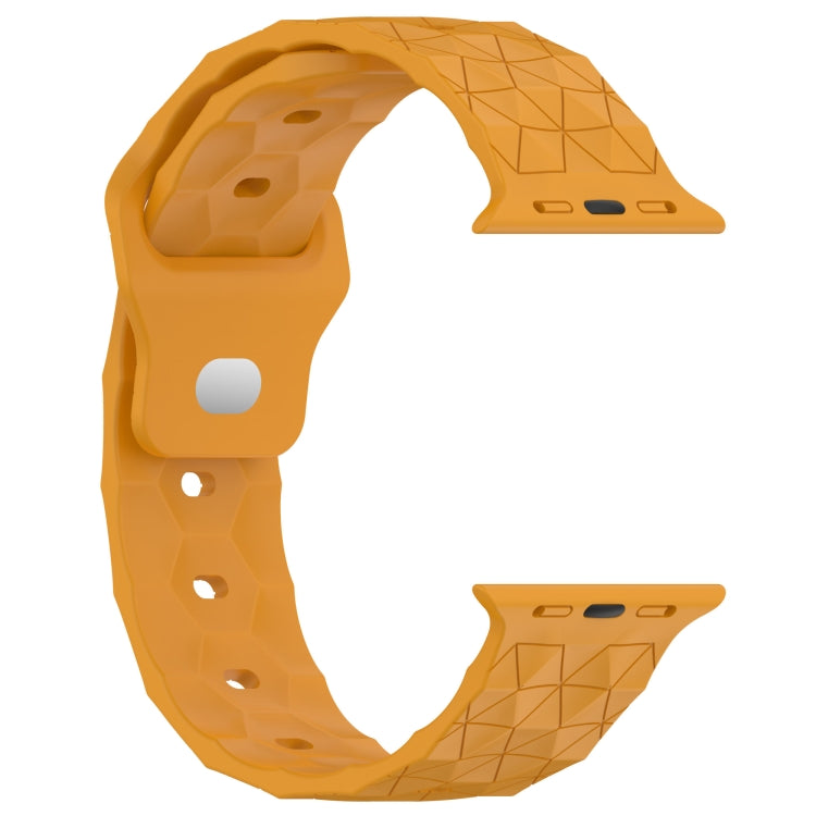 Football Texture Silicone Watch Band For Apple Watch SE 44mm(Yellow) - Watch Bands by PMC Jewellery | Online Shopping South Africa | PMC Jewellery