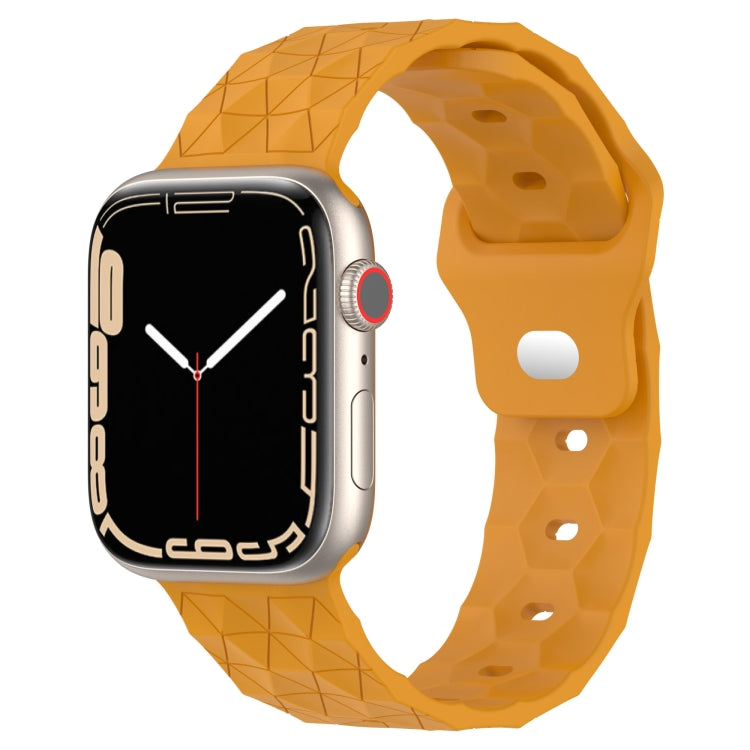 Football Texture Silicone Watch Band For Apple Watch 5 40mm(Yellow) - Watch Bands by PMC TechLife | Online Shopping South Africa | PMC TechLife