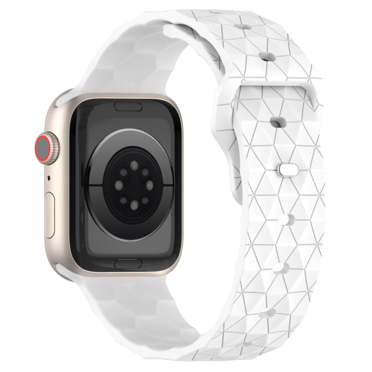 Football Texture Silicone Watch Band For Apple Watch 5 44mm(White) - Watch Bands by PMC TechLife | Online Shopping South Africa | PMC TechLife