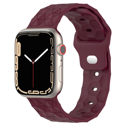 Football Texture Silicone Watch Band For Apple Watch 4 44mm(Wine Red) - Watch Bands by PMC Jewellery | Online Shopping South Africa | PMC Jewellery