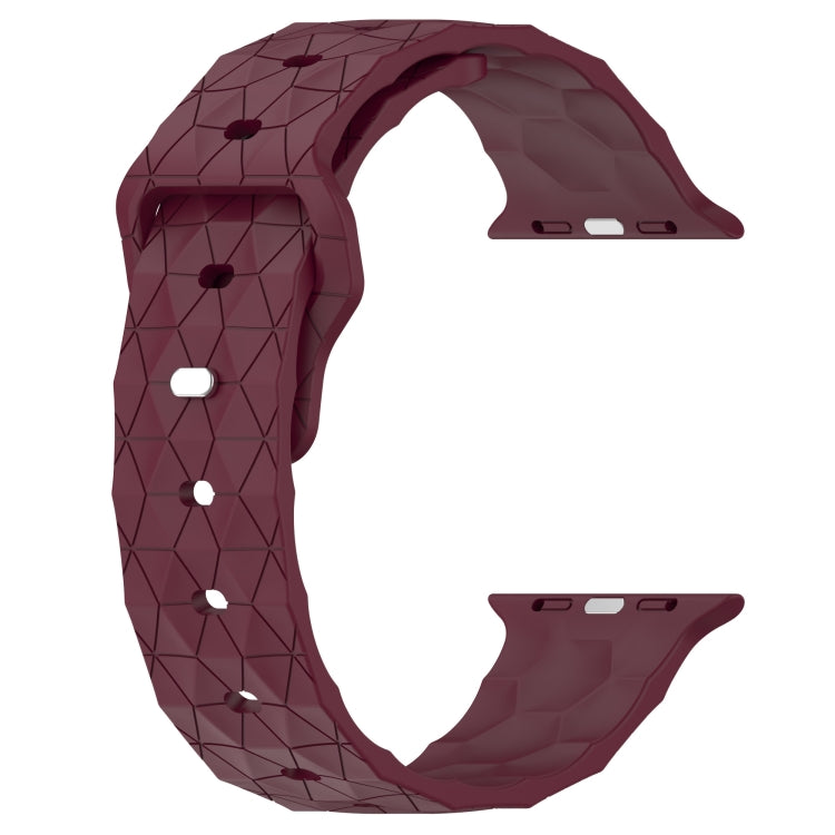 Football Texture Silicone Watch Band For Apple Watch 42mm(Wine Red) - Watch Bands by PMC Jewellery | Online Shopping South Africa | PMC Jewellery