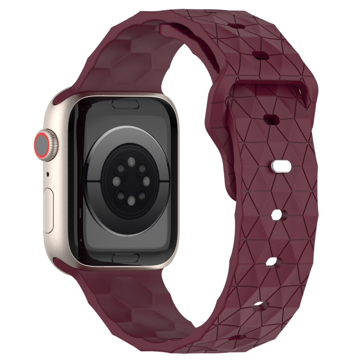 Football Texture Silicone Watch Band For Apple Watch 42mm(Wine Red) - Watch Bands by PMC TechLife | Online Shopping South Africa | PMC TechLife