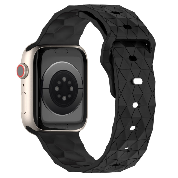 Football Texture Silicone Watch Band For Apple Watch 9 41mm(Black) - Watch Bands by PMC TechLife | Online Shopping South Africa | PMC TechLife